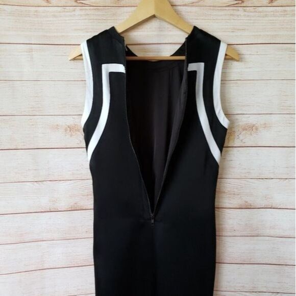 Helmut Lang Paneled Sheath Abstract Lined Round Neck Sleeveless Dress - Picture 10 of 13